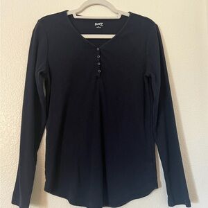 Duluth‎ Trading Co Ladies Small Dark Blue Long Sleeve Henley Top